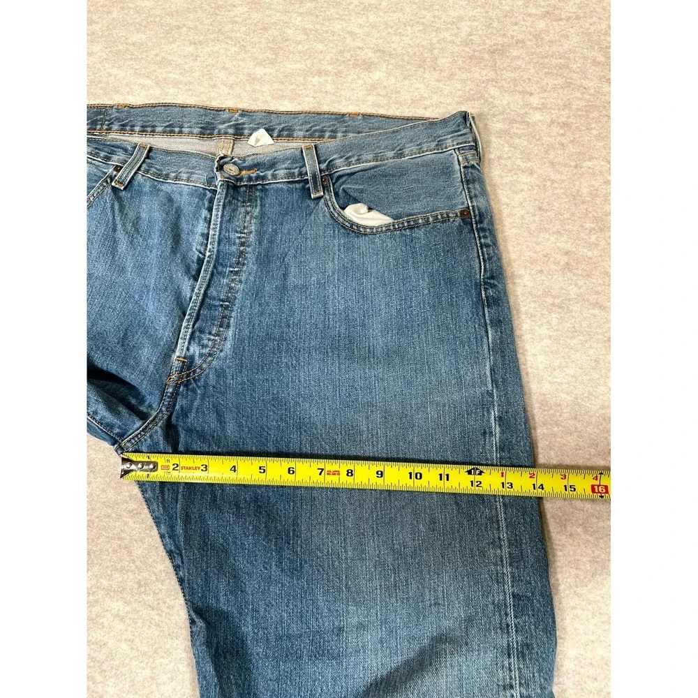 Levis 501 Original Fit Jeans Mens 40x30 Blue Denim Cotton High Rise Straight Leg